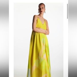 COS silk-blend printed maxi dress.